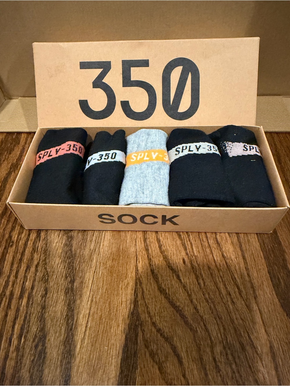 Adidas Yeezy Men's Black Crew Socks with Color Accent Bands (5-Pack) New